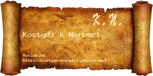 Kostyák Norbert névjegykártya