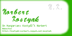 norbert kostyak business card